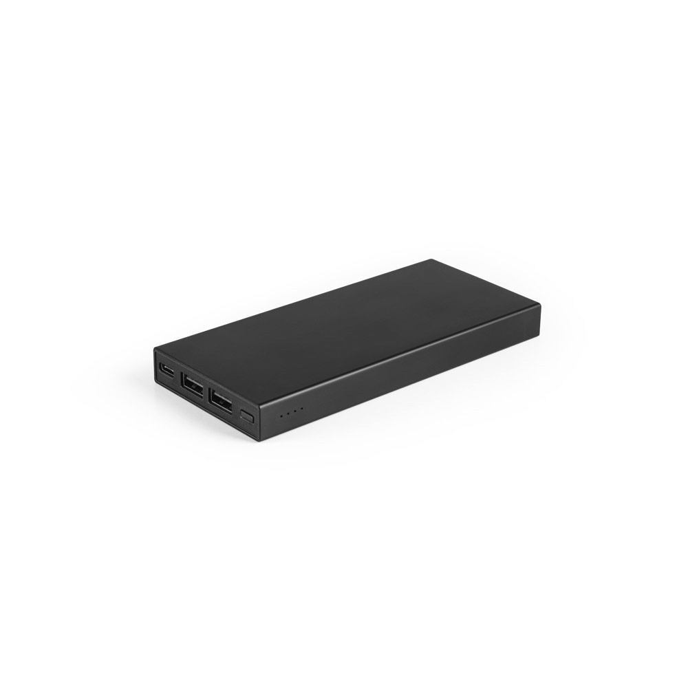Bateria portátil em alumínio 100% reciclado e bateria em lítio com capacidade de 10'000 mAh