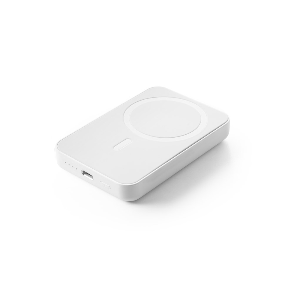 Bateria portátil em ABS 100% reciclado e bateria em lítio com capacidade de 5'000 mAh