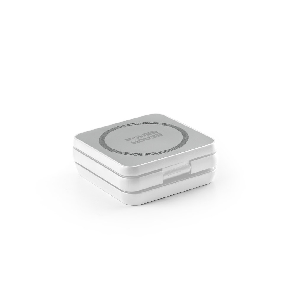 Carregador magnético por indução (wireless) super-rápido dobrável em ABS 100% reciclado que permite carregar três dispositivos simultaneamente