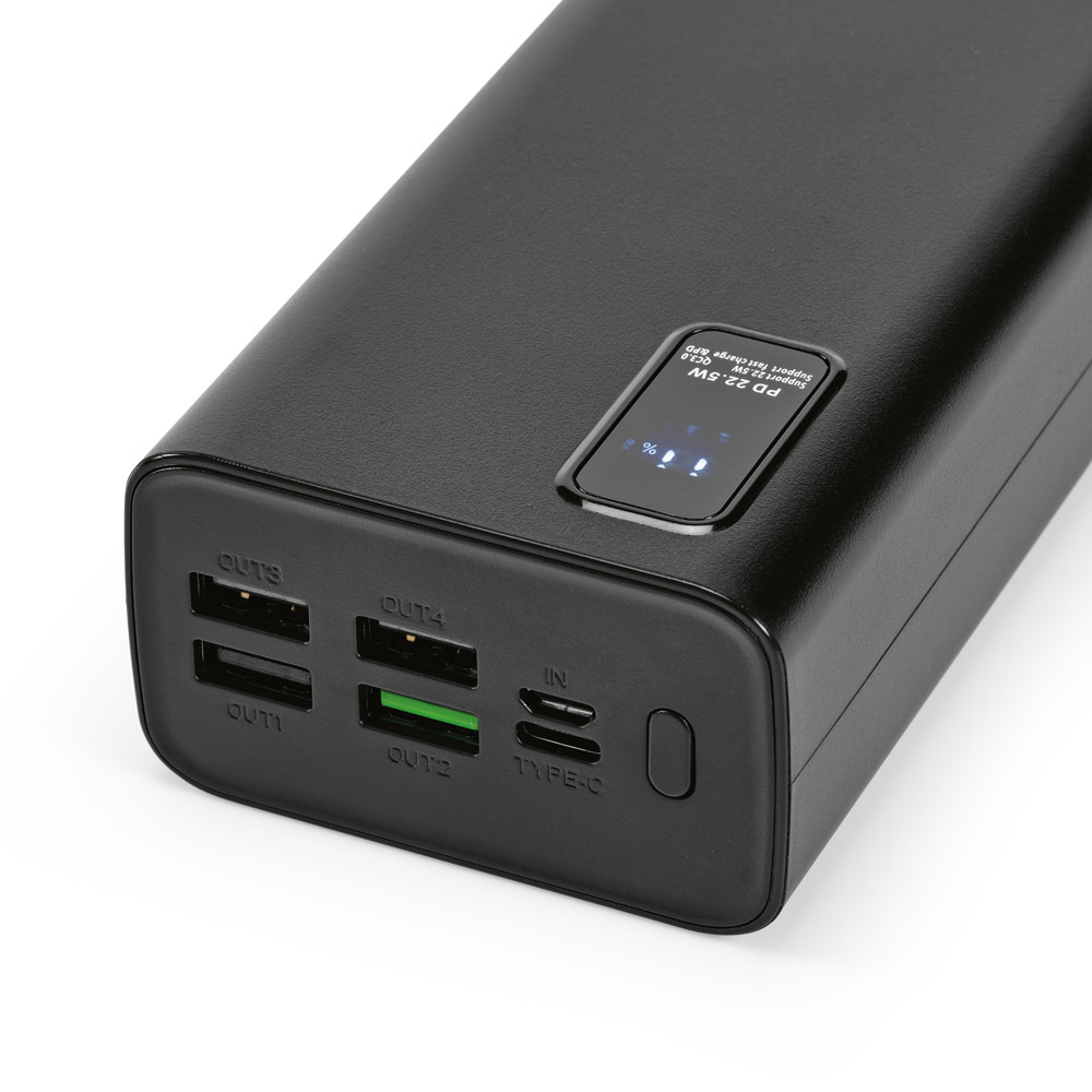Bateria portátil em ABS 100% reciclado (30'000 mAh)