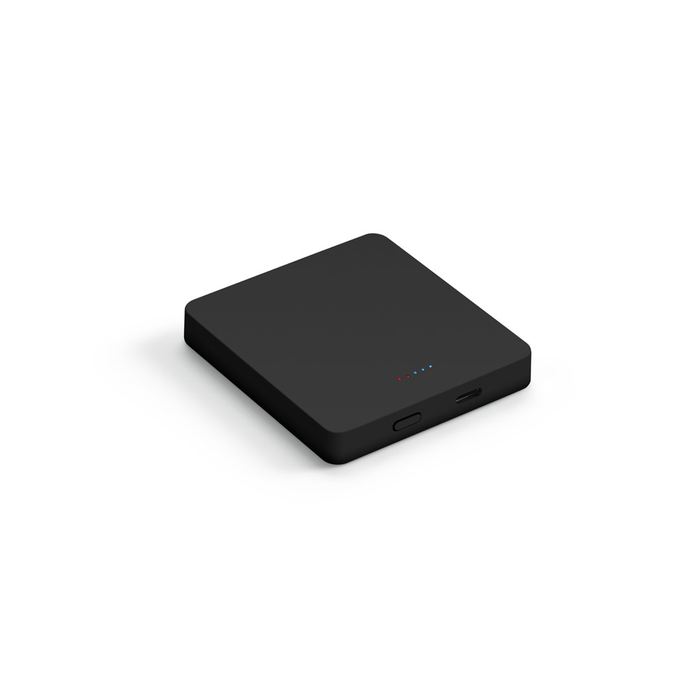 Bateria portátil de carregamento rápido em ABS 100% reciclado com acabamento em mate e capacidade de 5'000 mAh