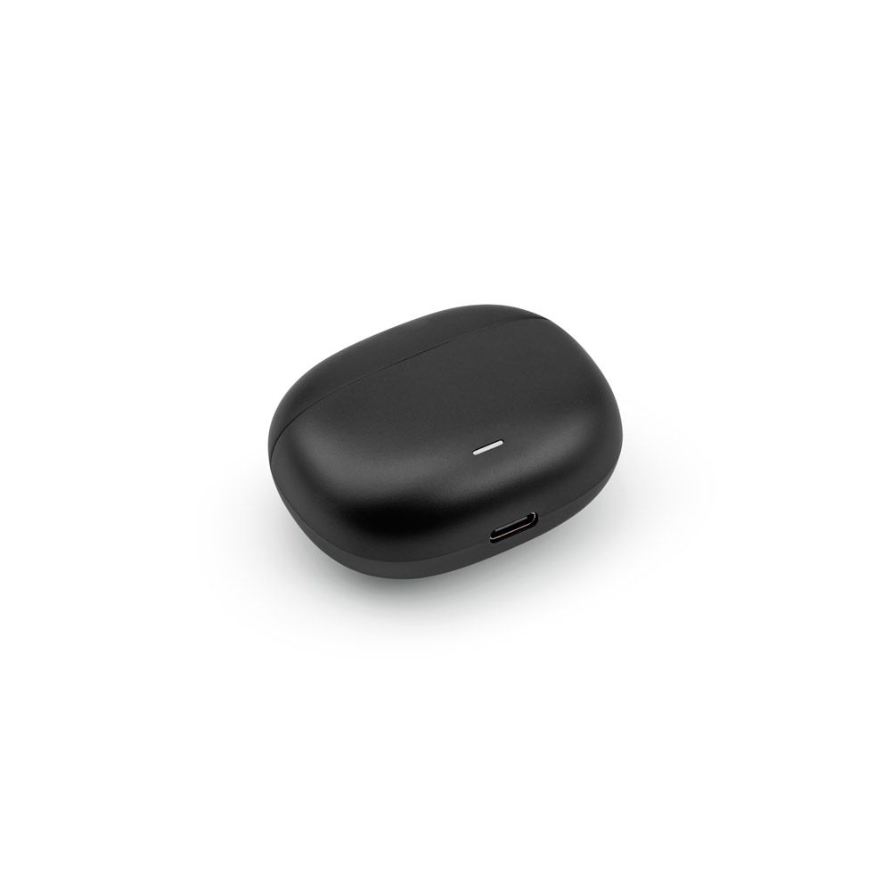 Fone de ouvido wireless com autonomia de 6h, em ABS 100% reciclado