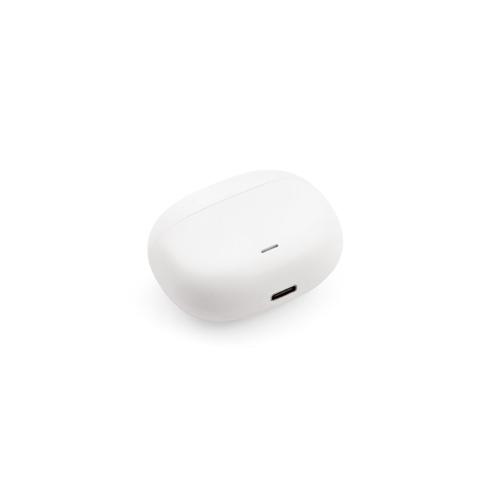 Fone de ouvido wireless com autonomia de 6h, em ABS 100% reciclado