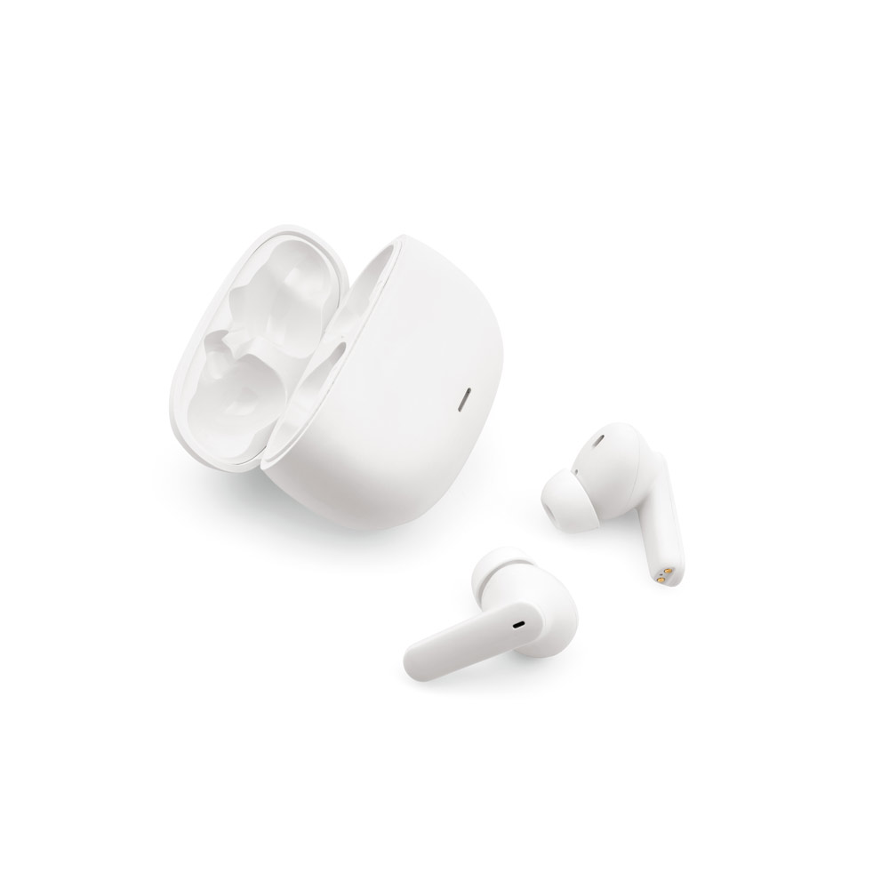 Fone de ouvido wireless com autonomia de 6h, em ABS 100% reciclado