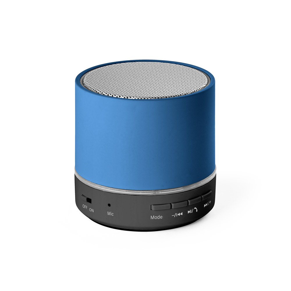Caixa de som portátil em ABS 100% reciclado com microfone e autonomia de 4h30