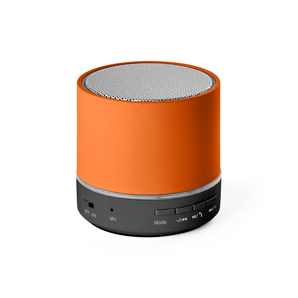 Caixa de som portátil em ABS 100% reciclado com microfone e autonomia de 4h30