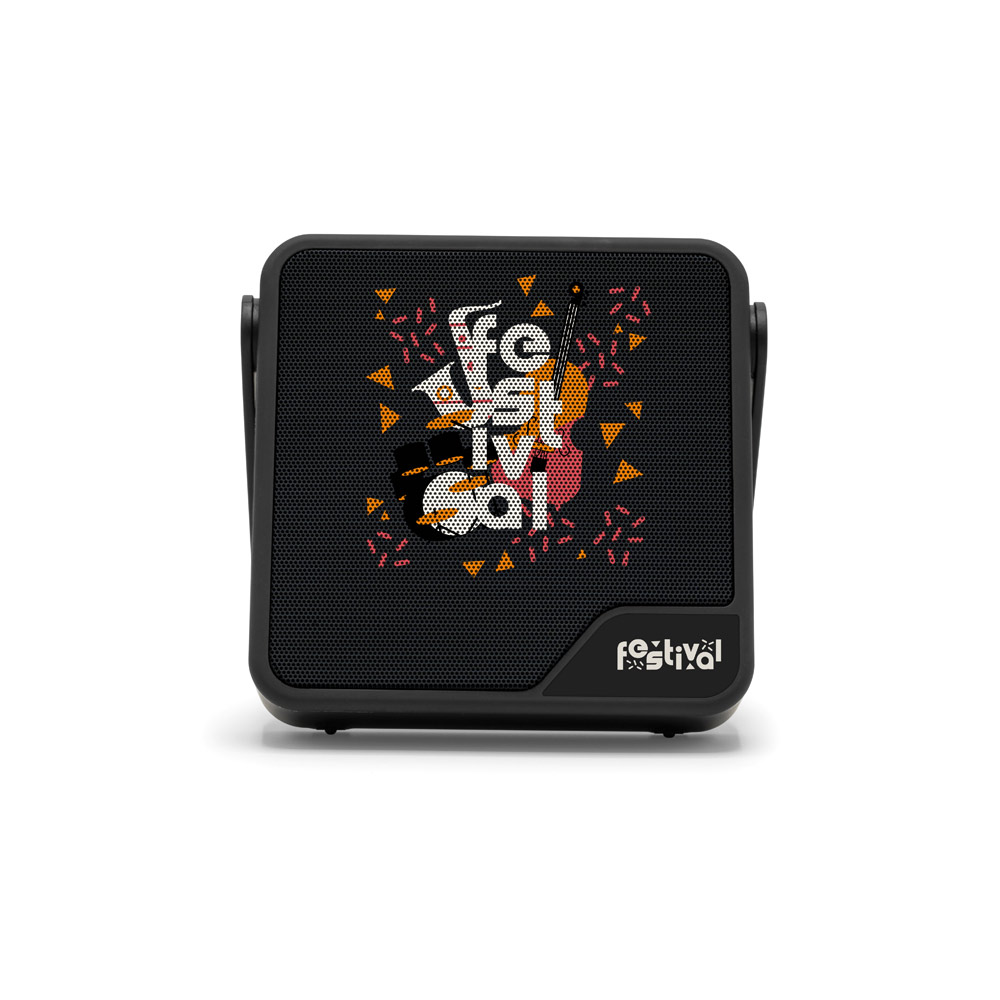 Coluna portátil em ABS 100% reciclado com proteção à prova d'água IPX7