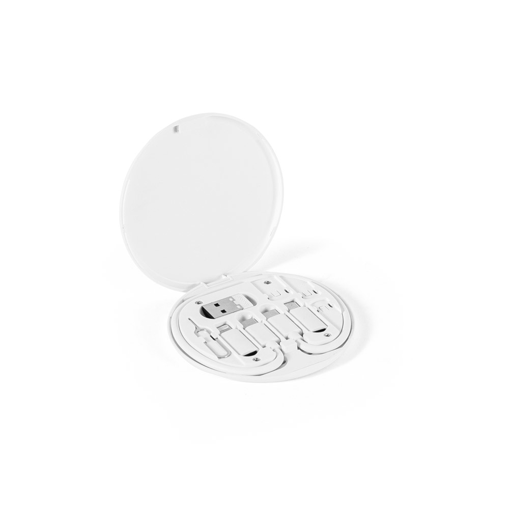 Conjunto cabo e adaptadores de carregamento super-rápido, em ABS 100% reciclado