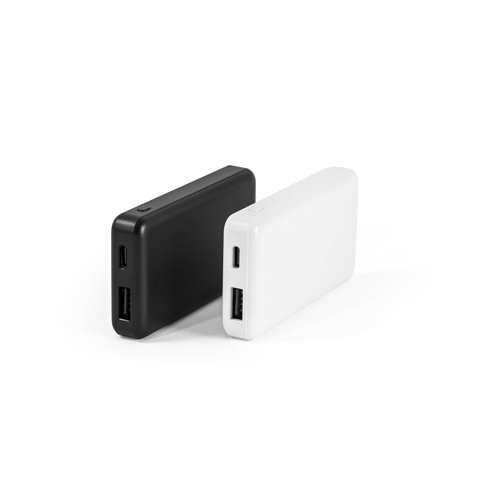 Bateria portátil em ABS 100% reciclado e capacidade de 4'000 mAh