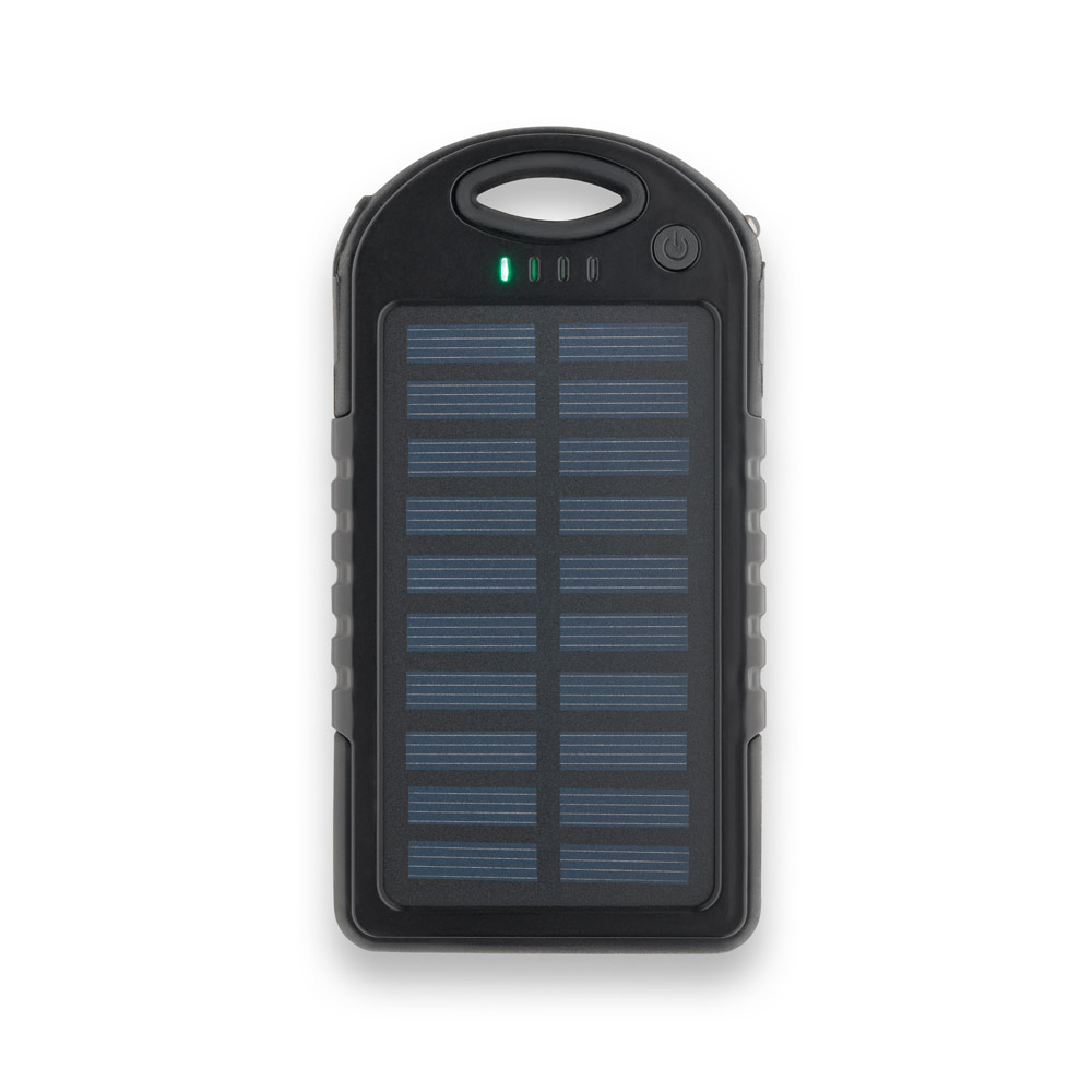 Bateria portátil solar com painel solar e LED em ABS (2'000 mAh)
