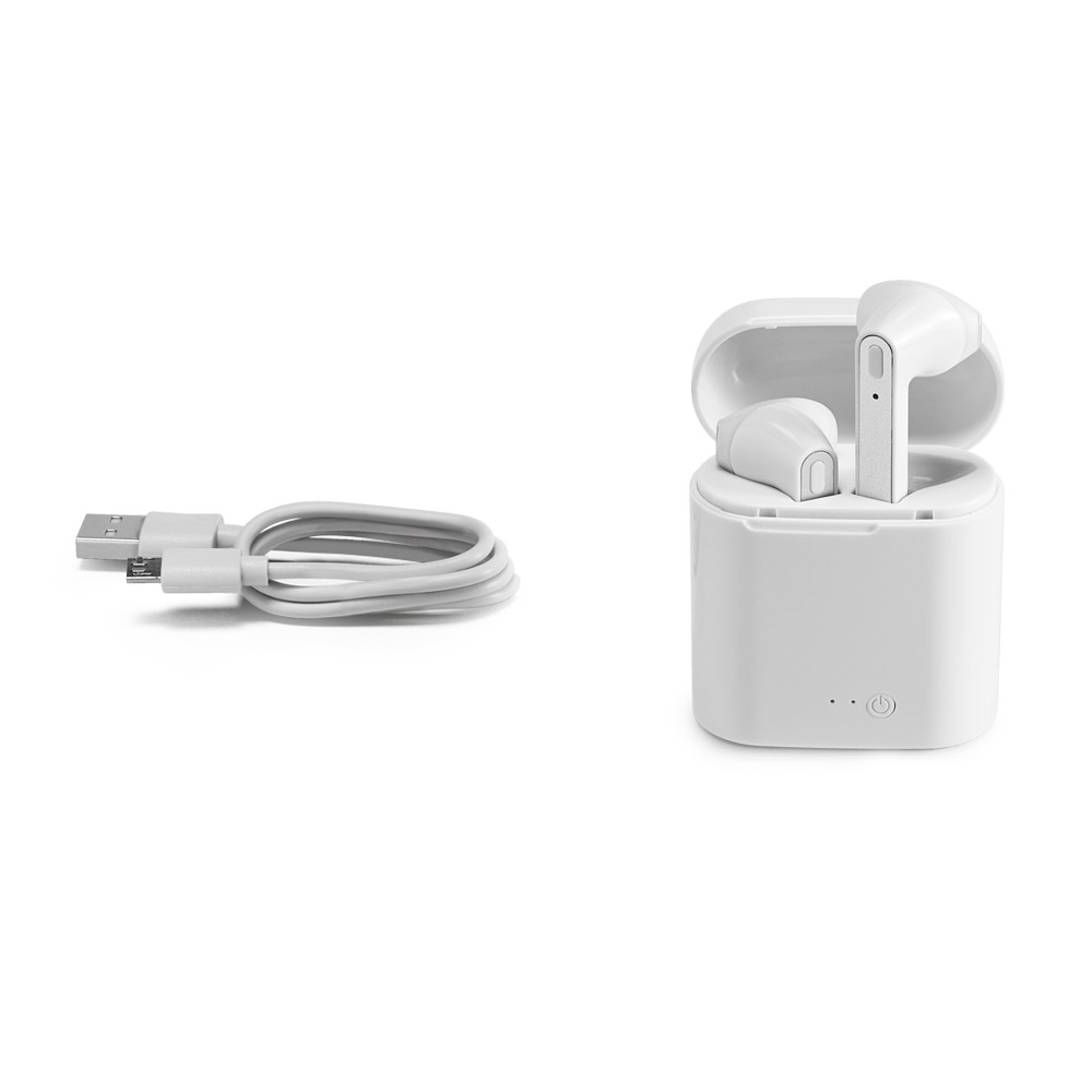 Fones de ouvido wireless em ABS e autonomia de 6h