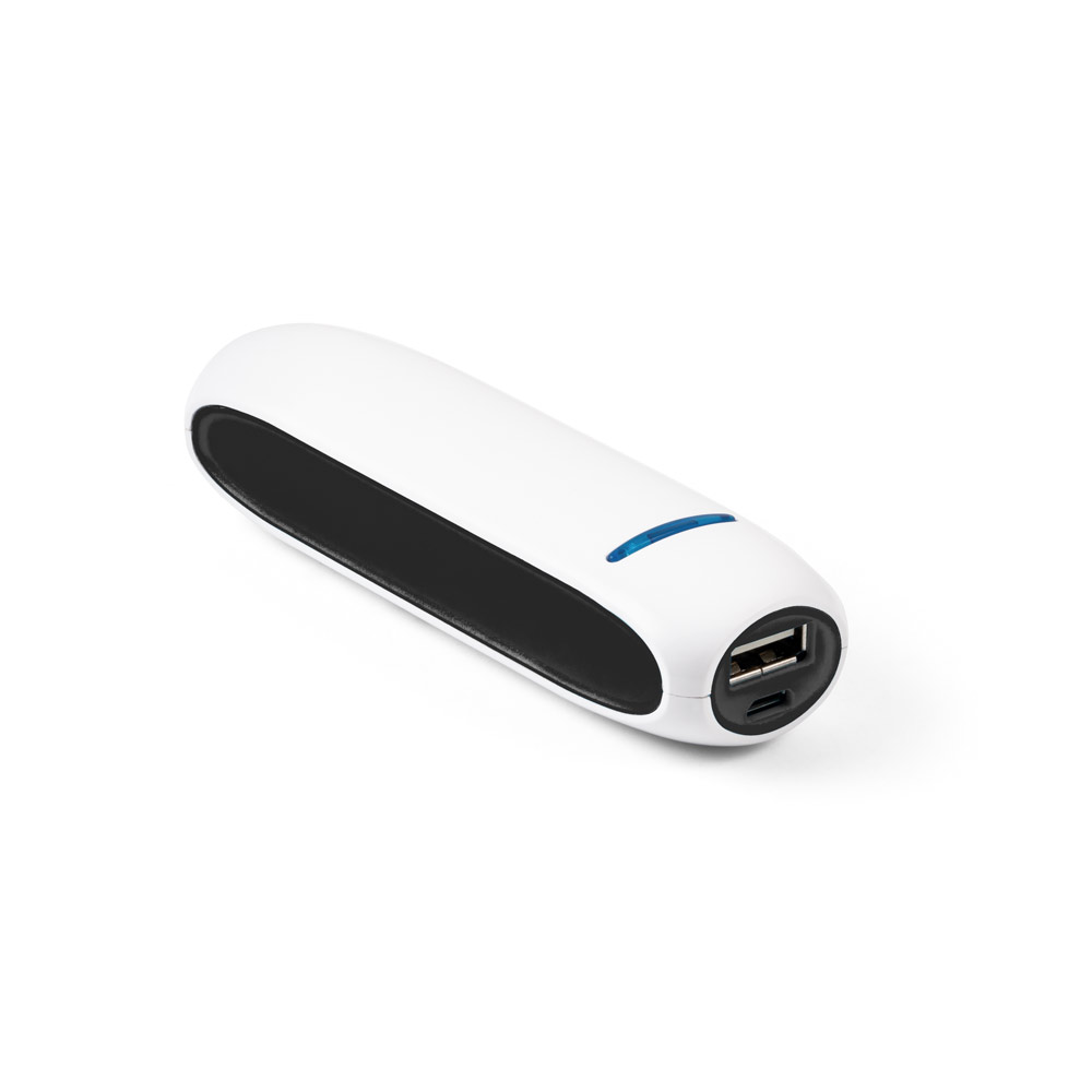 Bateria portátil em ABS e bateria de lítio com capacidade de 1'500 mAh