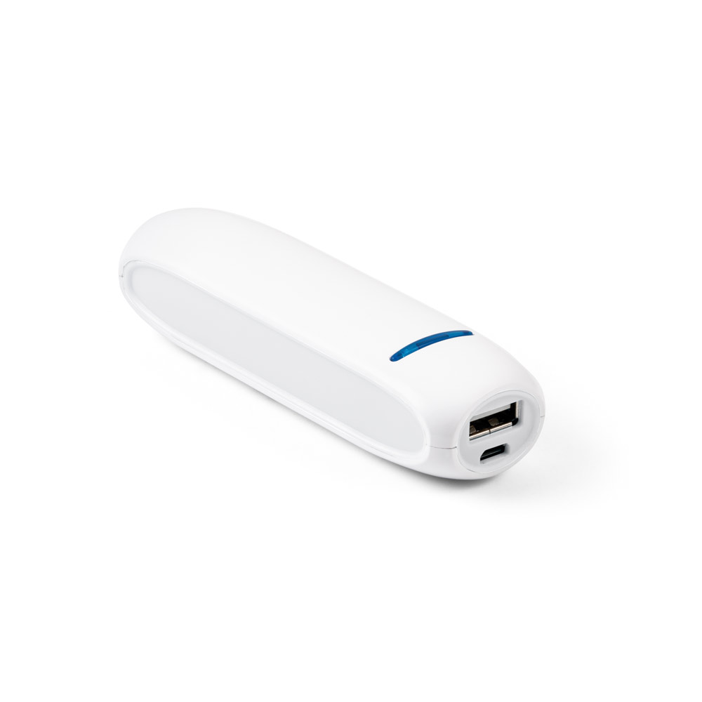 Bateria portátil em ABS e bateria de lítio com capacidade de 1'500 mAh