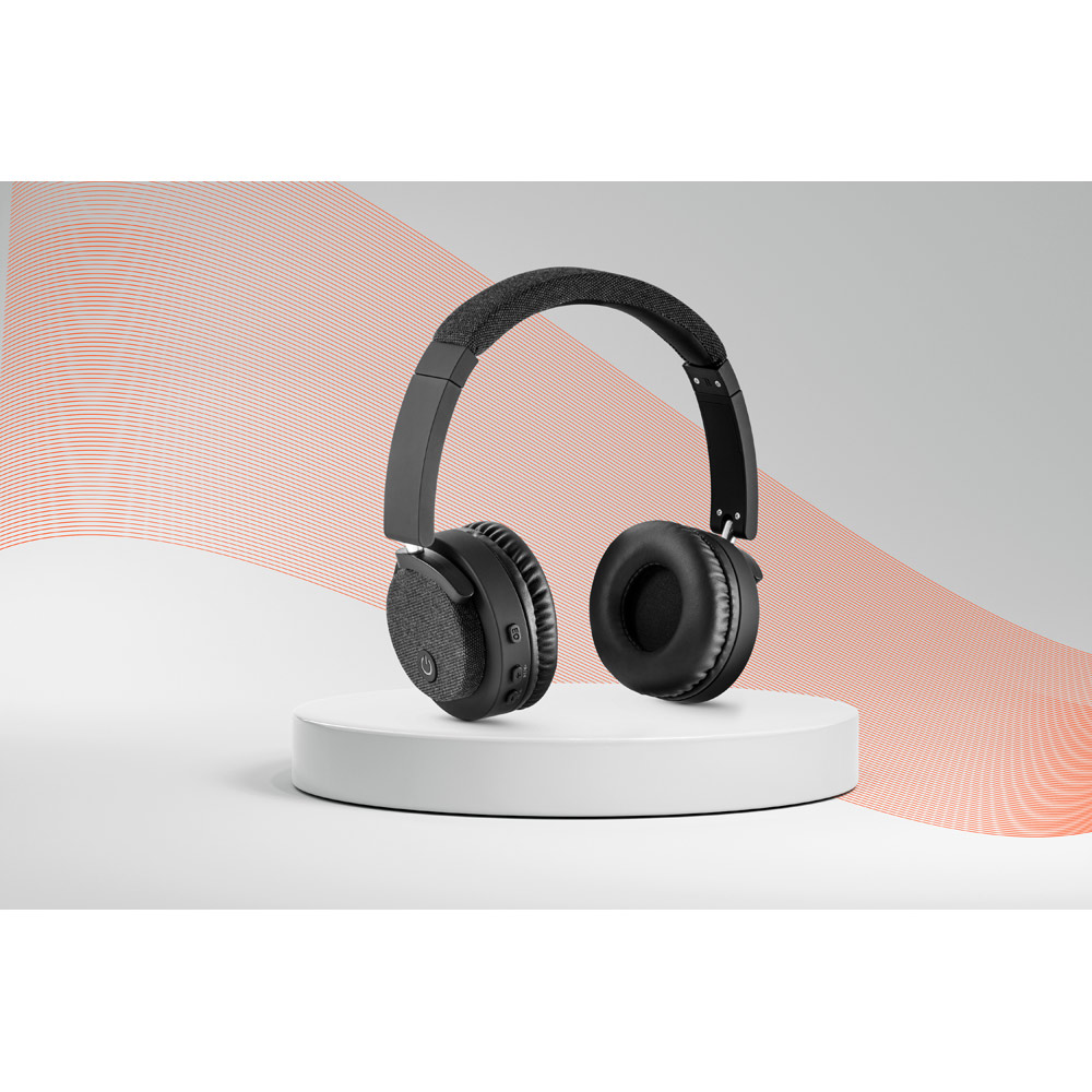 Fones de ouvido sem fios em ABS e tecido com autonomia de 16h