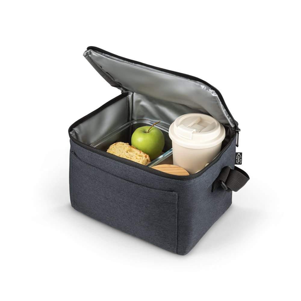 Bolsa térmica em 600D poliéster reciclado com interior forrado em PEVA 6 L