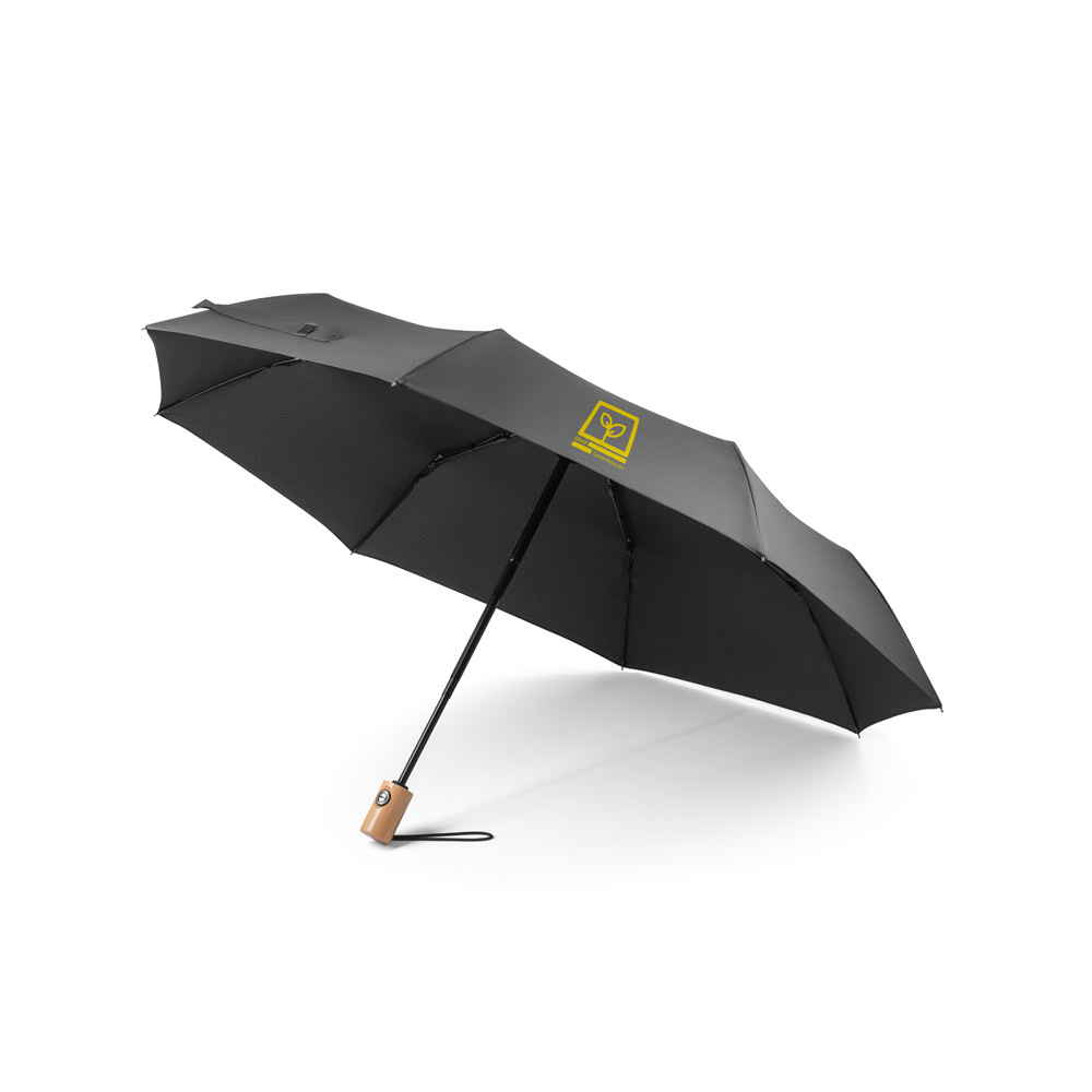 Guarda-chuva em 100% poliéster reciclado pongee 190T com abertura e fecho automático