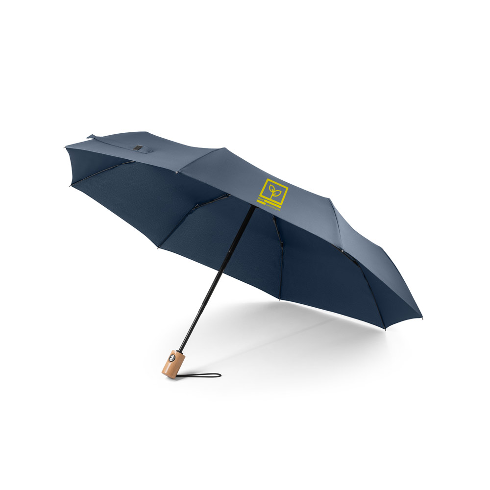 Guarda-chuva em 100% poliéster reciclado pongee 190T com abertura e fecho automático