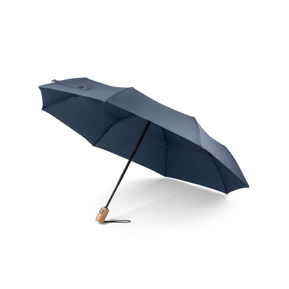 Guarda-chuva em 100% poliéster reciclado pongee 190T com abertura e fecho automático
