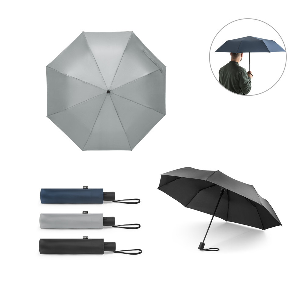 Guarda-chuva em rPET dobrável com abertura automática