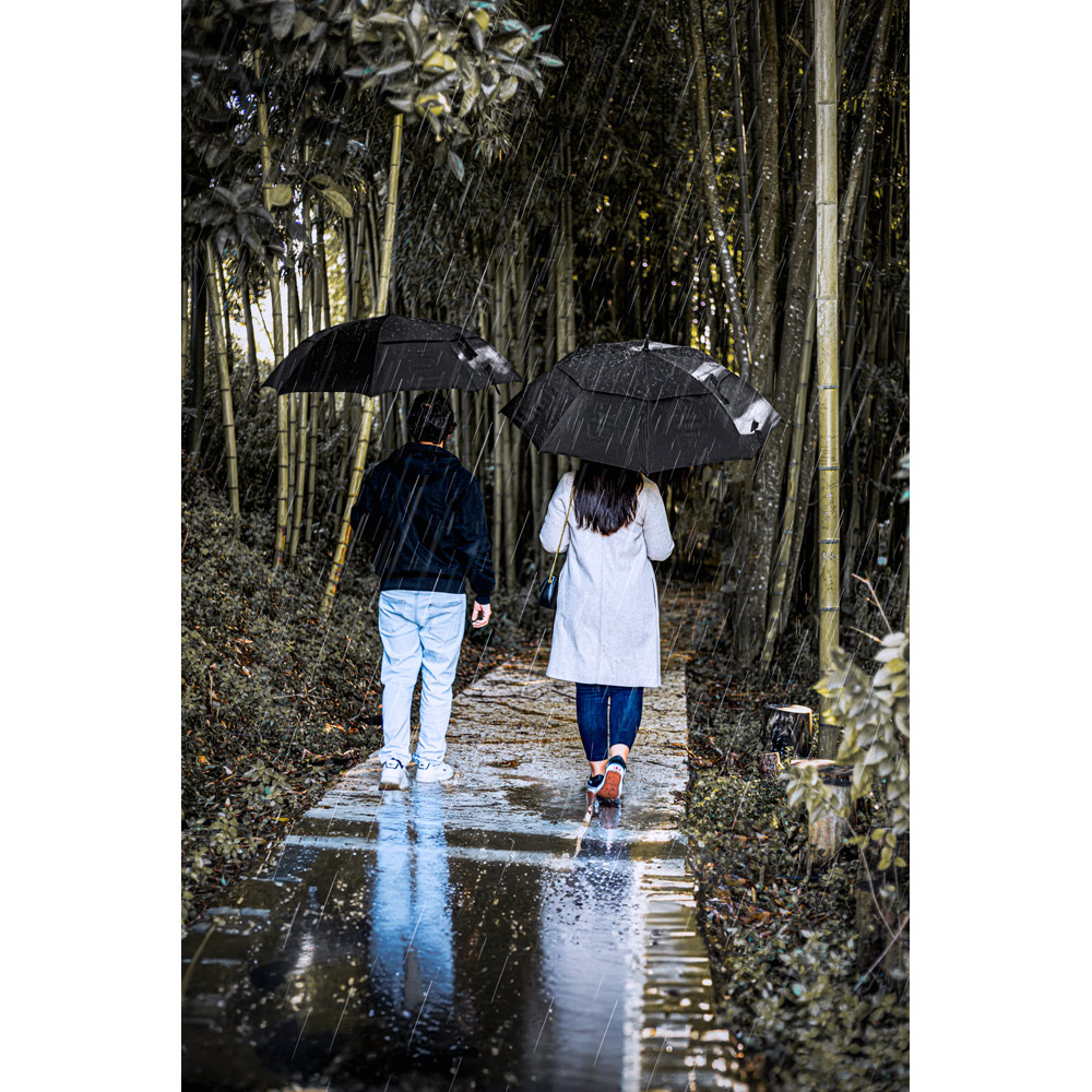 Guarda-chuva de 27'5'' em poliéster 100% reciclado pongee 190T com abertura automática