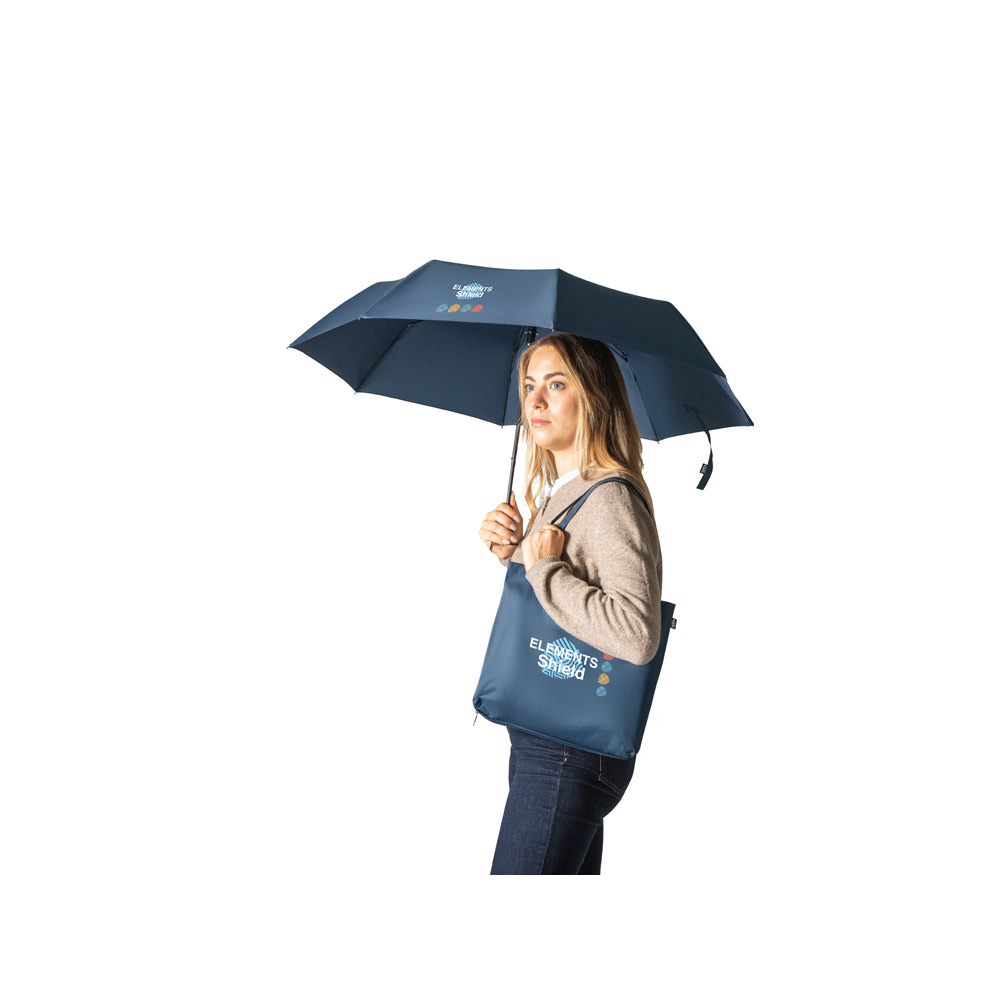 Guarda-chuva 2 em 1 com sacola de compras em poliéster reciclado incluído
