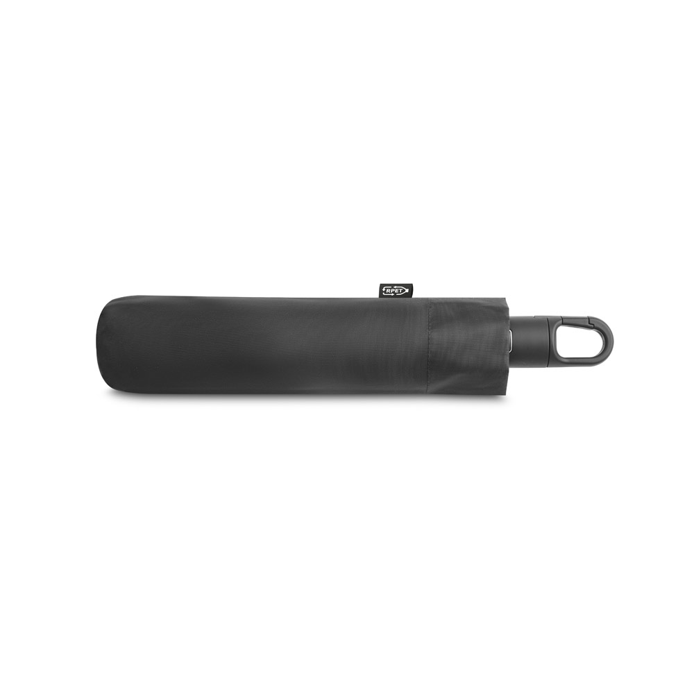 Guarda-chuva dobrável de 23'' em 100% poliéster reciclado pongee 190T (100% rPET) com abertura e fecho automático