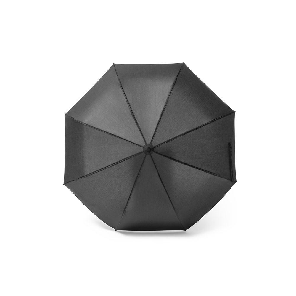 Guarda-chuva dobrável de 23'' em 100% poliéster reciclado pongee 190T (100% rPET) com abertura e fecho automático