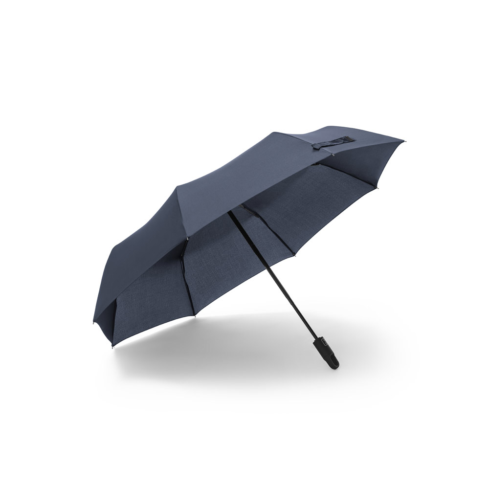 Guarda-chuva dobrável de 23'' em 100% poliéster reciclado pongee 190T (100% rPET) com abertura e fecho automático