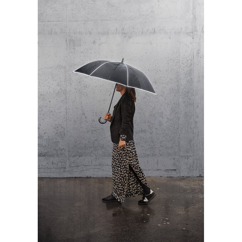 Guarda-chuva de 27" em poliéster 100% reciclado pongee 190T à prova de vento
